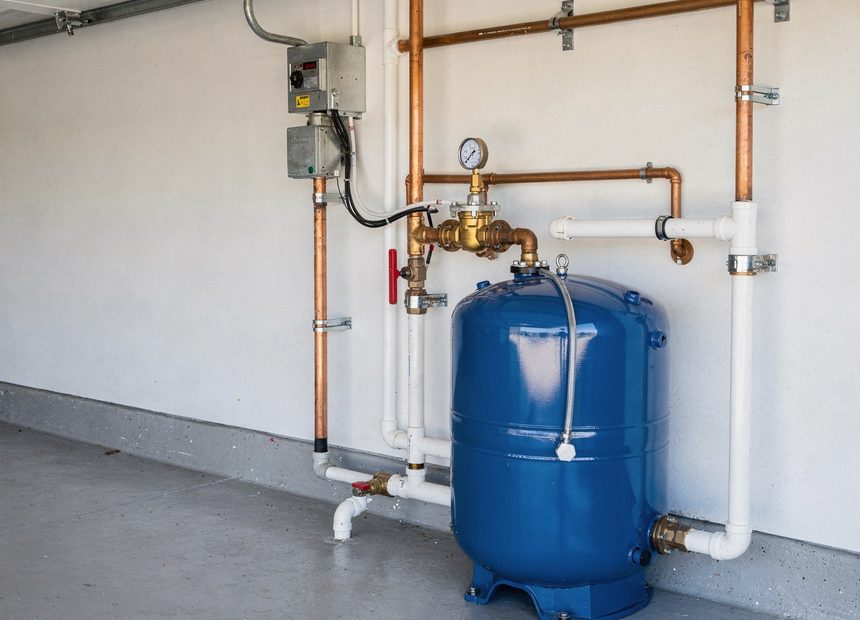 Well pump and pressure tank serviced at an Ocala, FL home